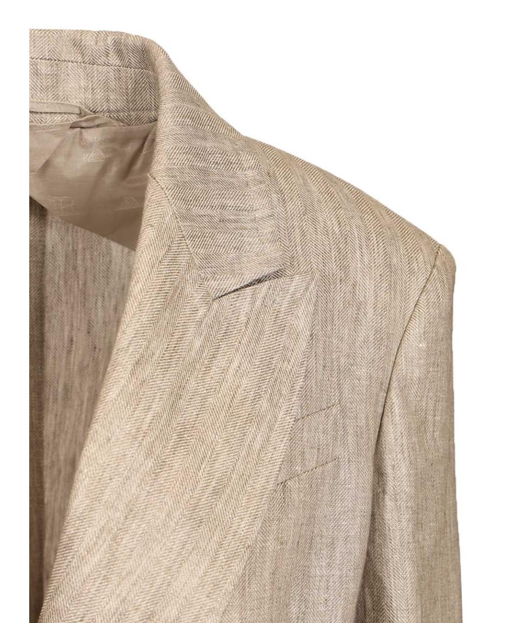 MAX MARA Бежевый льняной жакет/пиджак, фото 5