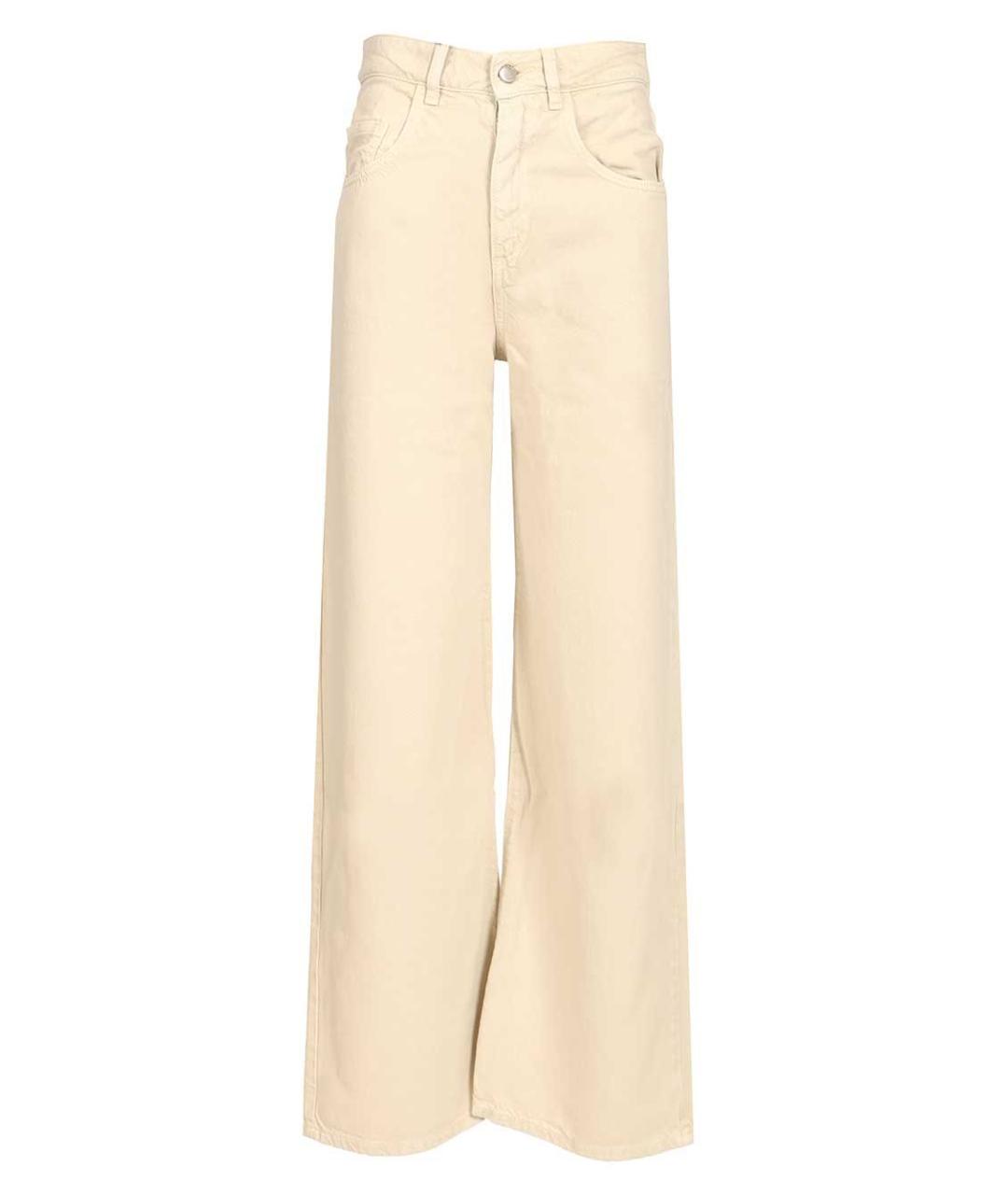 ICON DENIM Бежевые хлопковые прямые джинсы, фото 1