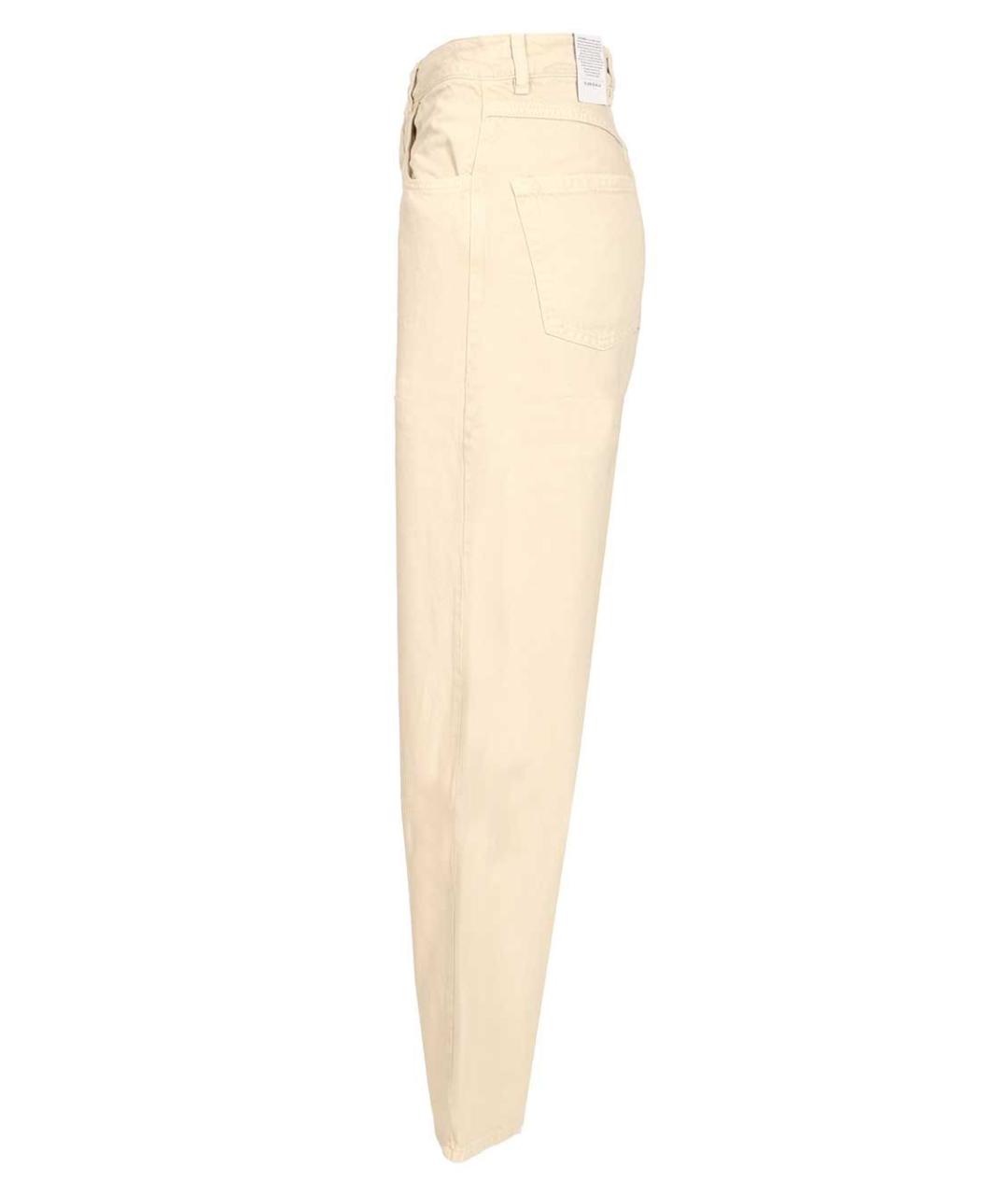 ICON DENIM Бежевые хлопковые прямые джинсы, фото 3