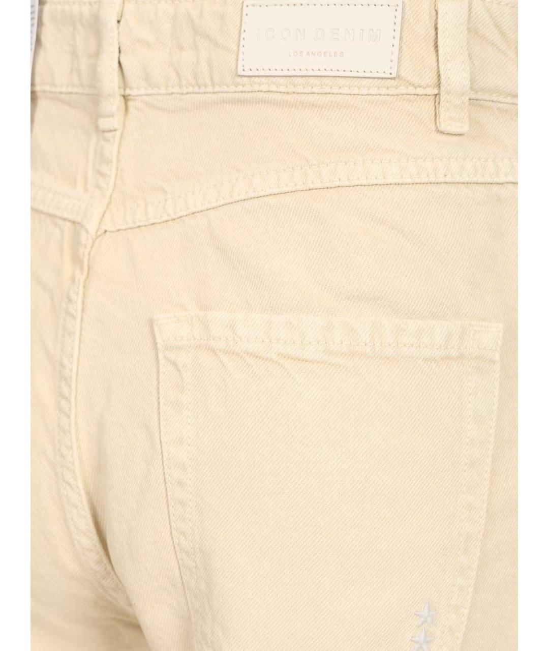 ICON DENIM Бежевые хлопковые прямые джинсы, фото 4