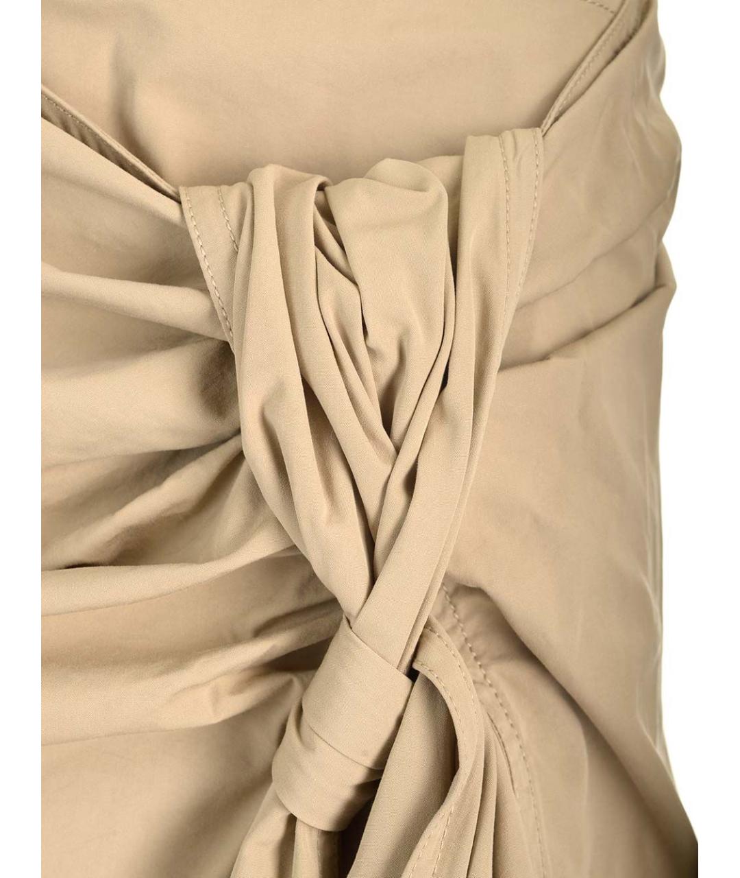 BOTTEGA VENETA Бежевая хлопковая юбка миди, фото 3