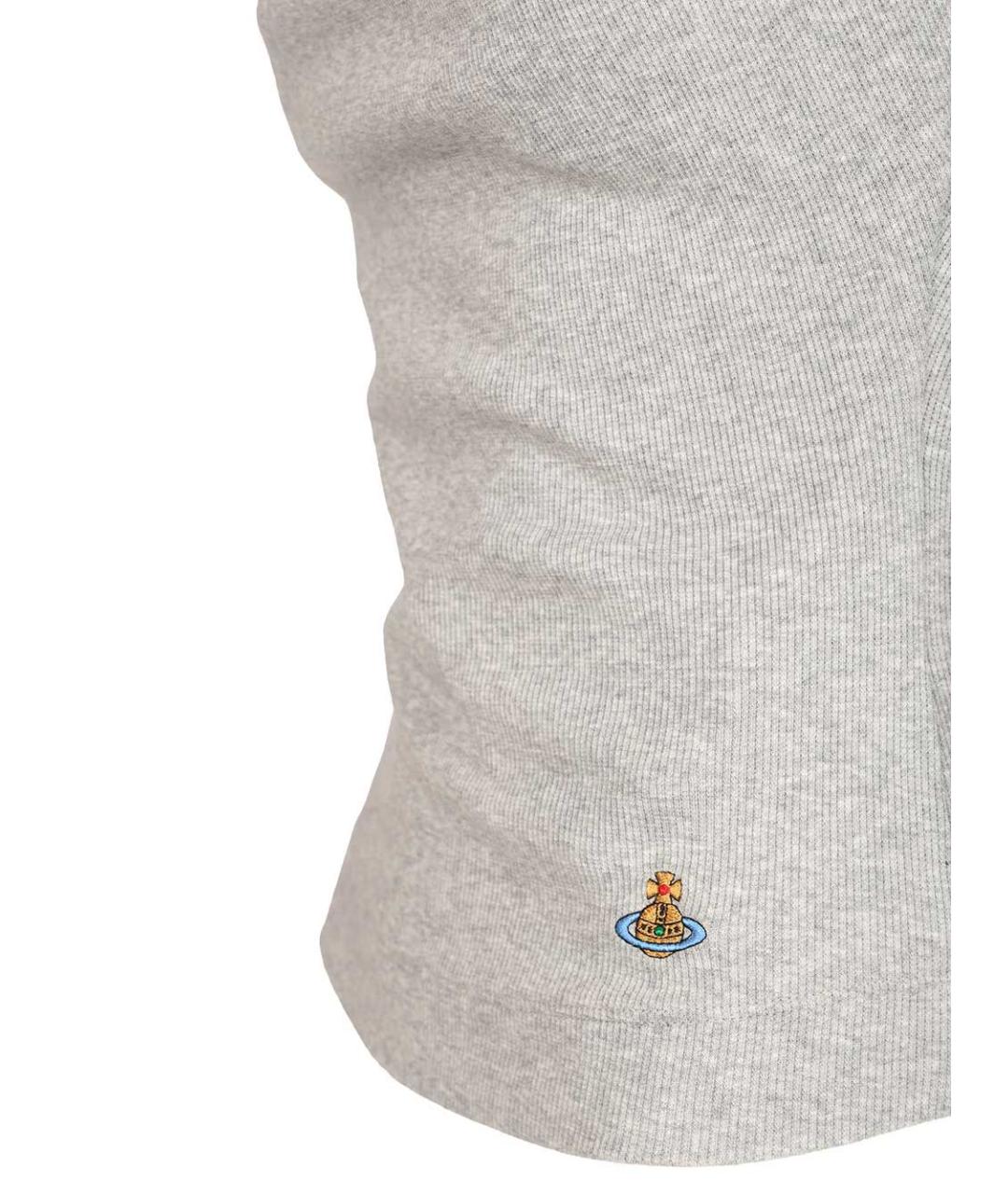 VIVIENNE WESTWOOD Серая хлопковая майка, фото 4