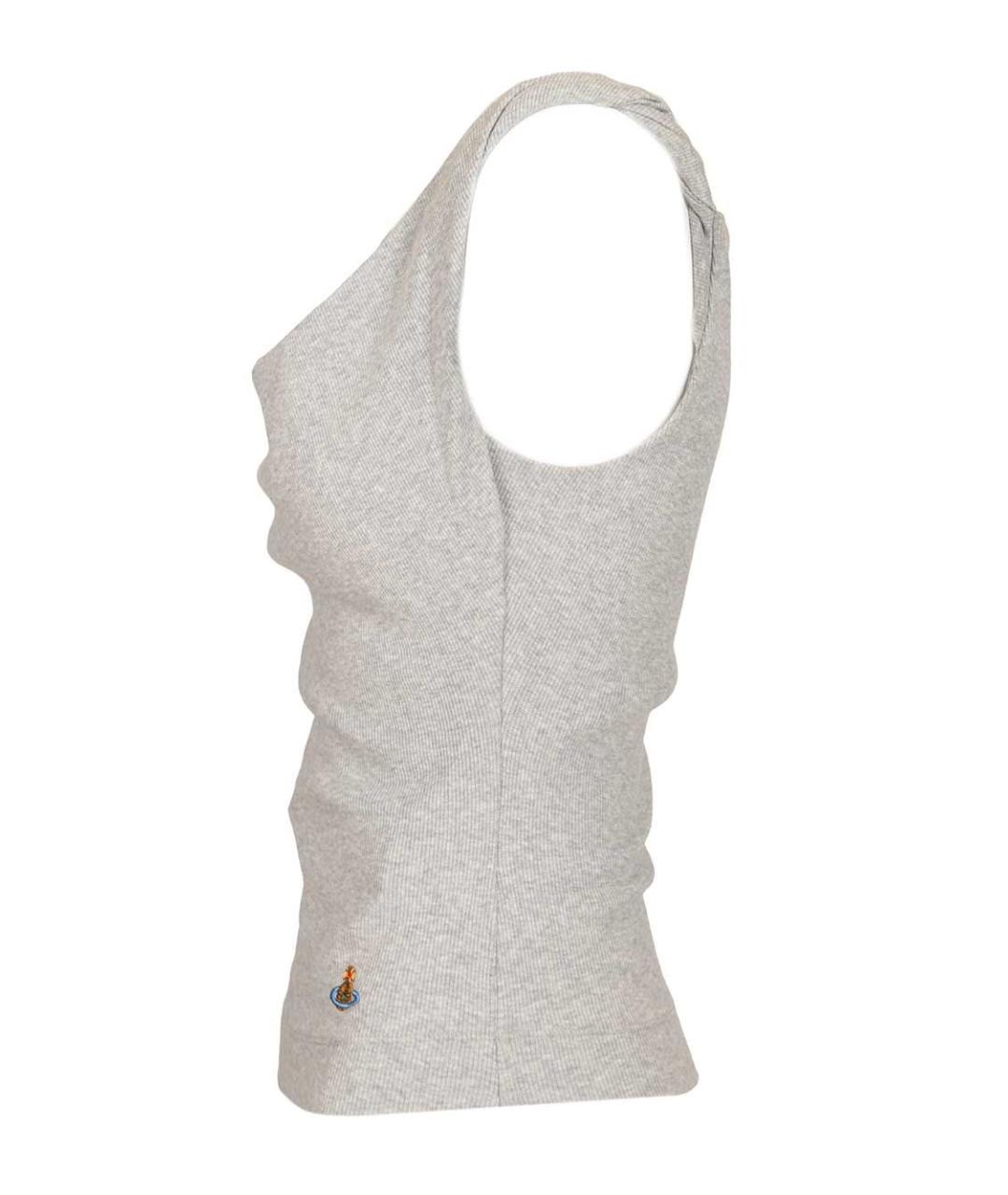 VIVIENNE WESTWOOD Серая хлопковая майка, фото 3