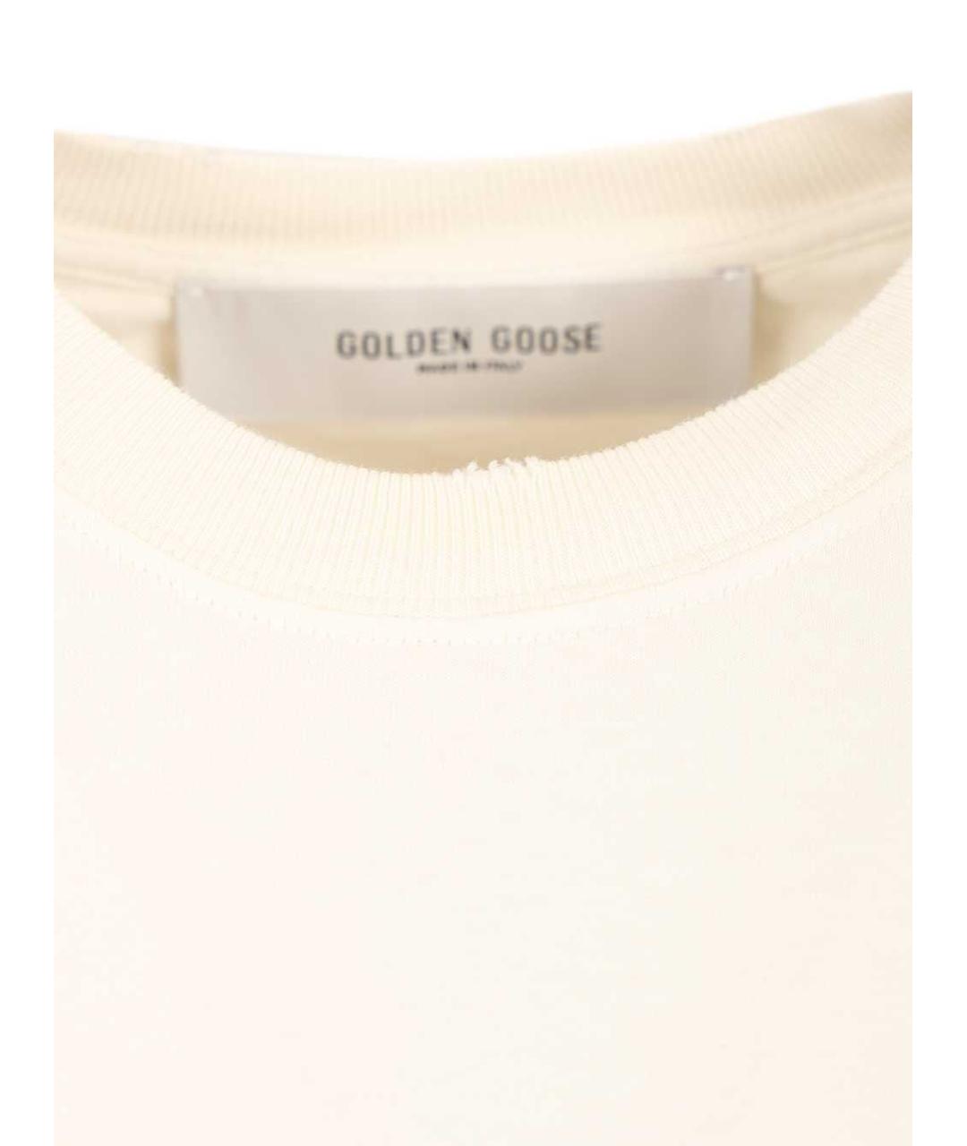 GOLDEN GOOSE DELUXE BRAND Белая хлопковая футболка, фото 3