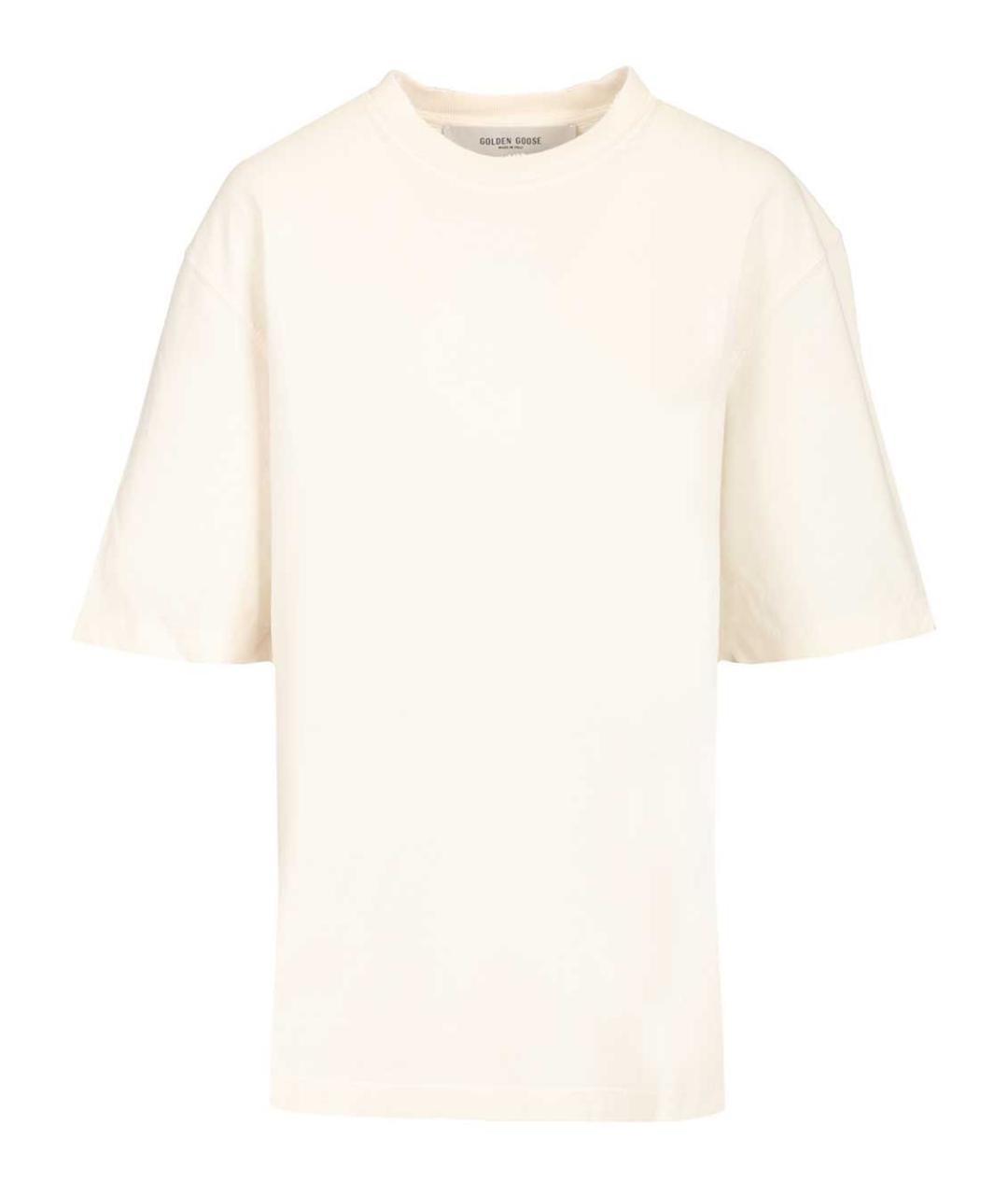 GOLDEN GOOSE DELUXE BRAND Белая хлопковая футболка, фото 1