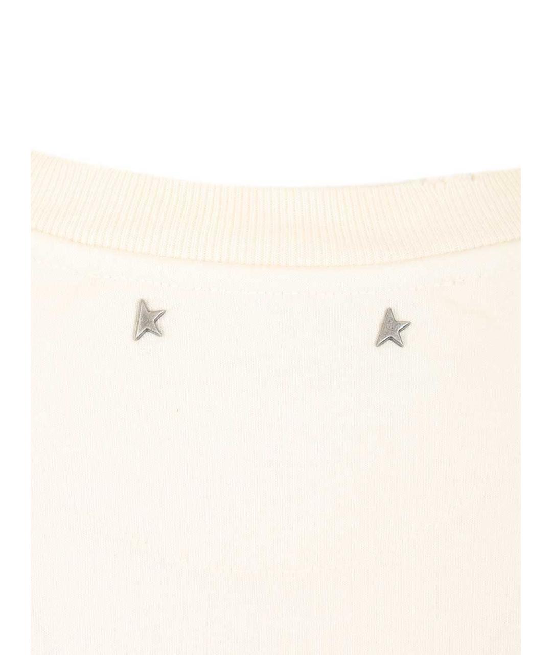 GOLDEN GOOSE DELUXE BRAND Белая хлопковая футболка, фото 4