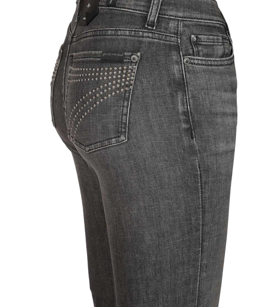 7 FOR ALL MANKIND Серые хлопковые джинсы клеш, фото 5