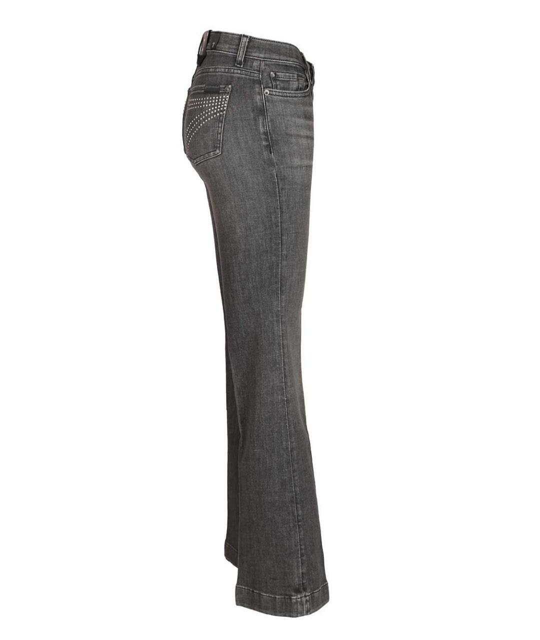 7 FOR ALL MANKIND Серые хлопковые джинсы клеш, фото 3