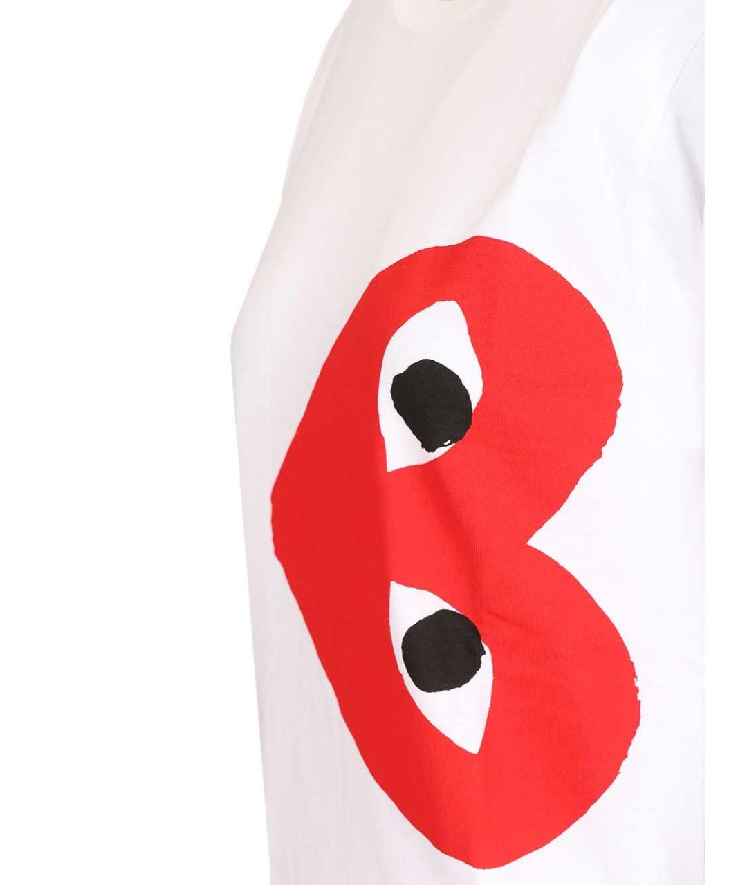 COMME DES GARÇONS PLAY Бежевая хлопковая футболка, фото 3