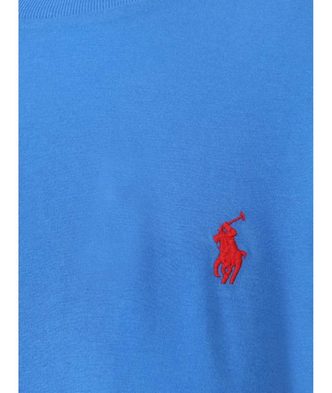 POLO RALPH LAUREN Голубая хлопковая футболка, фото 4