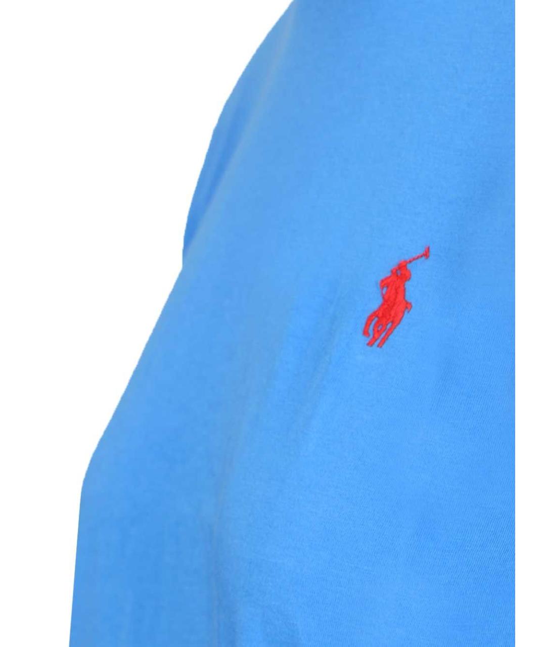 POLO RALPH LAUREN Голубая хлопковая футболка, фото 3