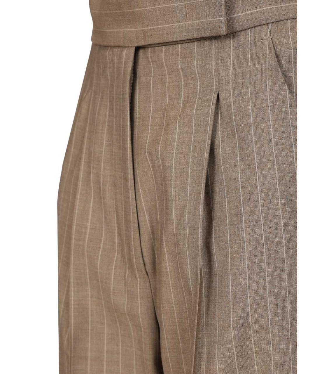 MAX MARA Коричневые шерстяные прямые брюки, фото 4