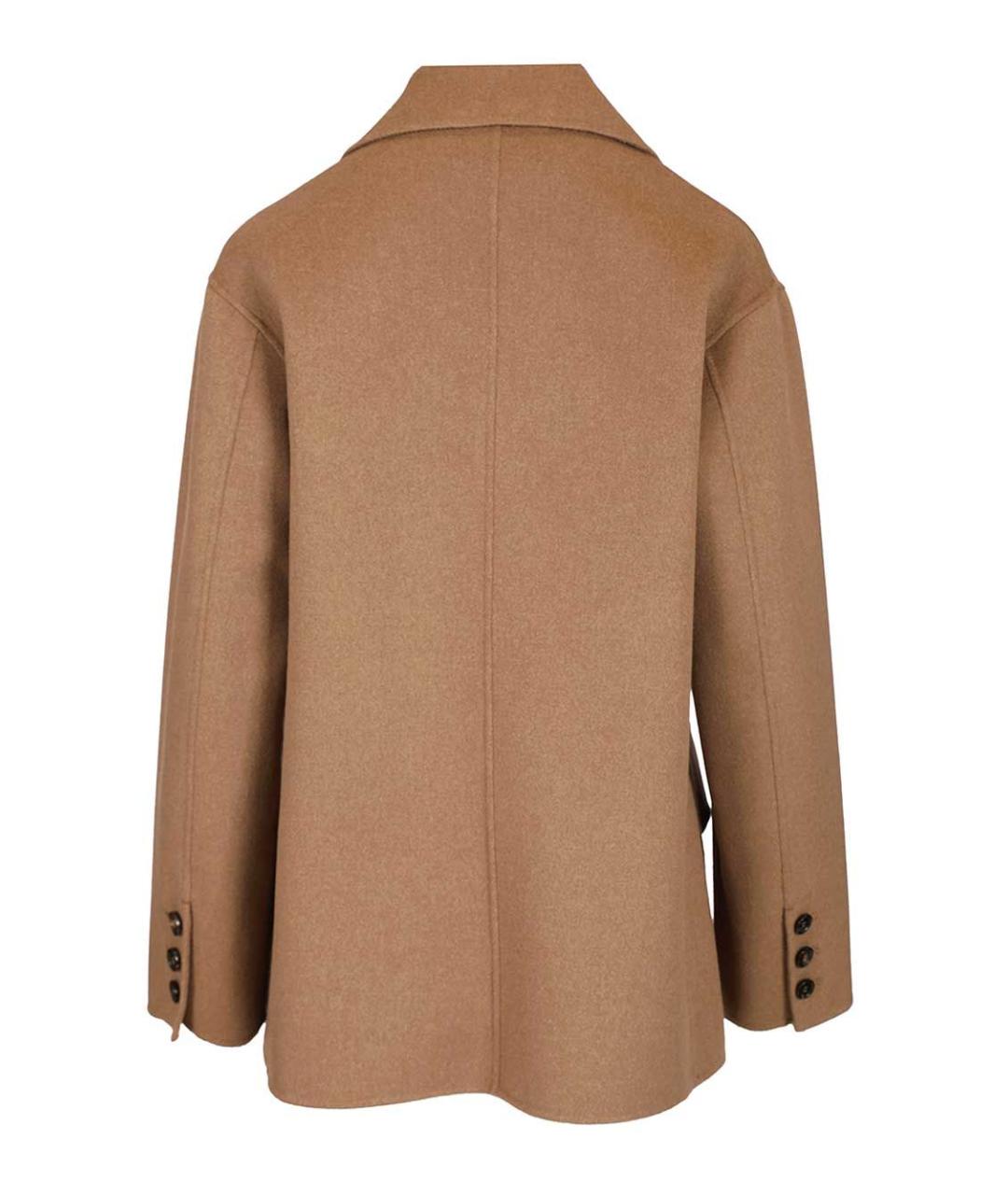 'S MAX MARA Коричневое шерстяное пальто, фото 2