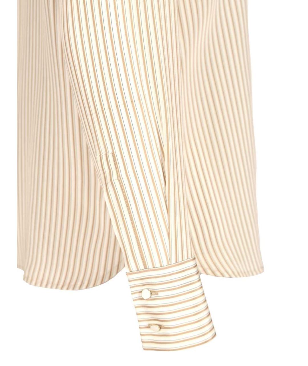 MAX MARA STUDIO Бежевая шелковая рубашка, фото 5