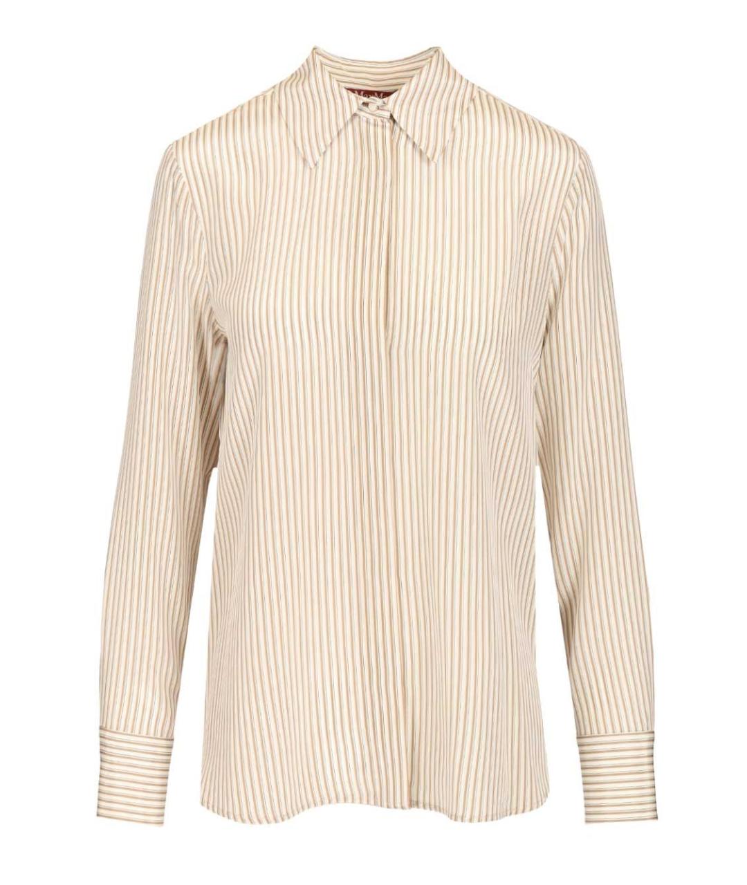 MAX MARA STUDIO Бежевая шелковая рубашка, фото 1