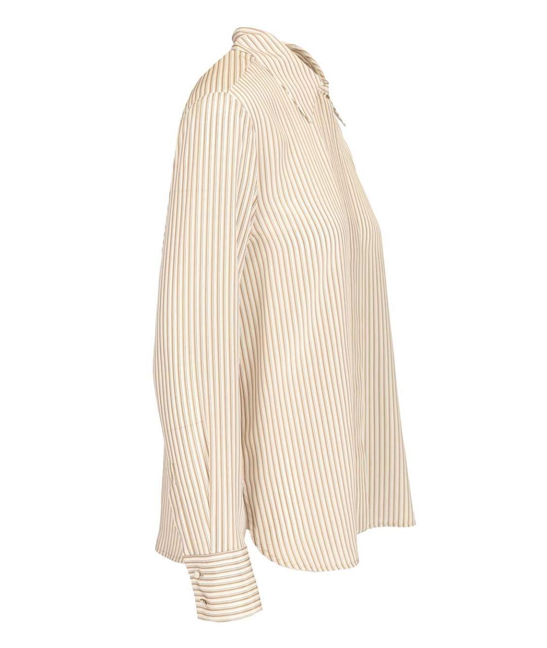 MAX MARA STUDIO Бежевая шелковая рубашка, фото 3