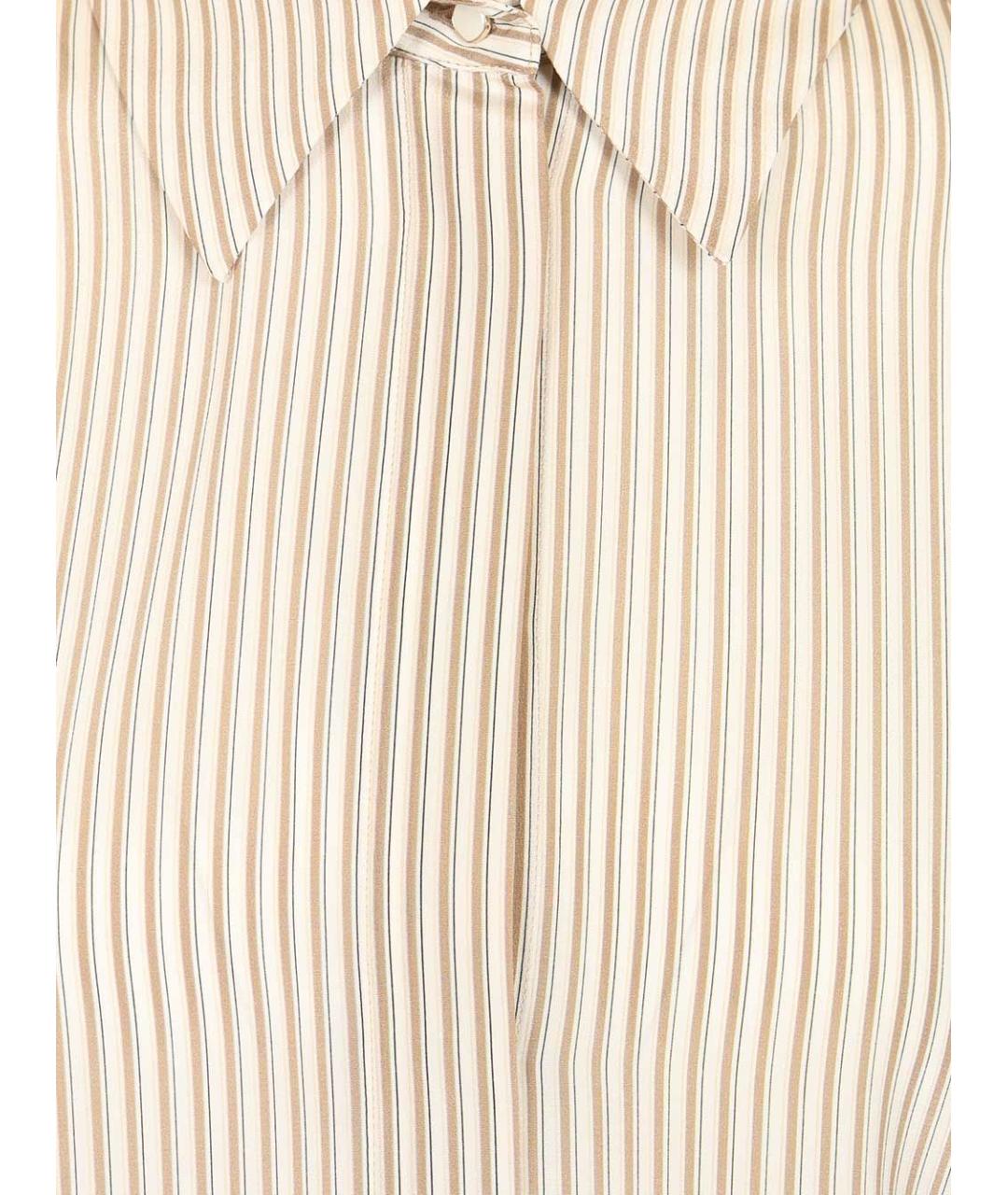 MAX MARA STUDIO Бежевая шелковая рубашка, фото 4