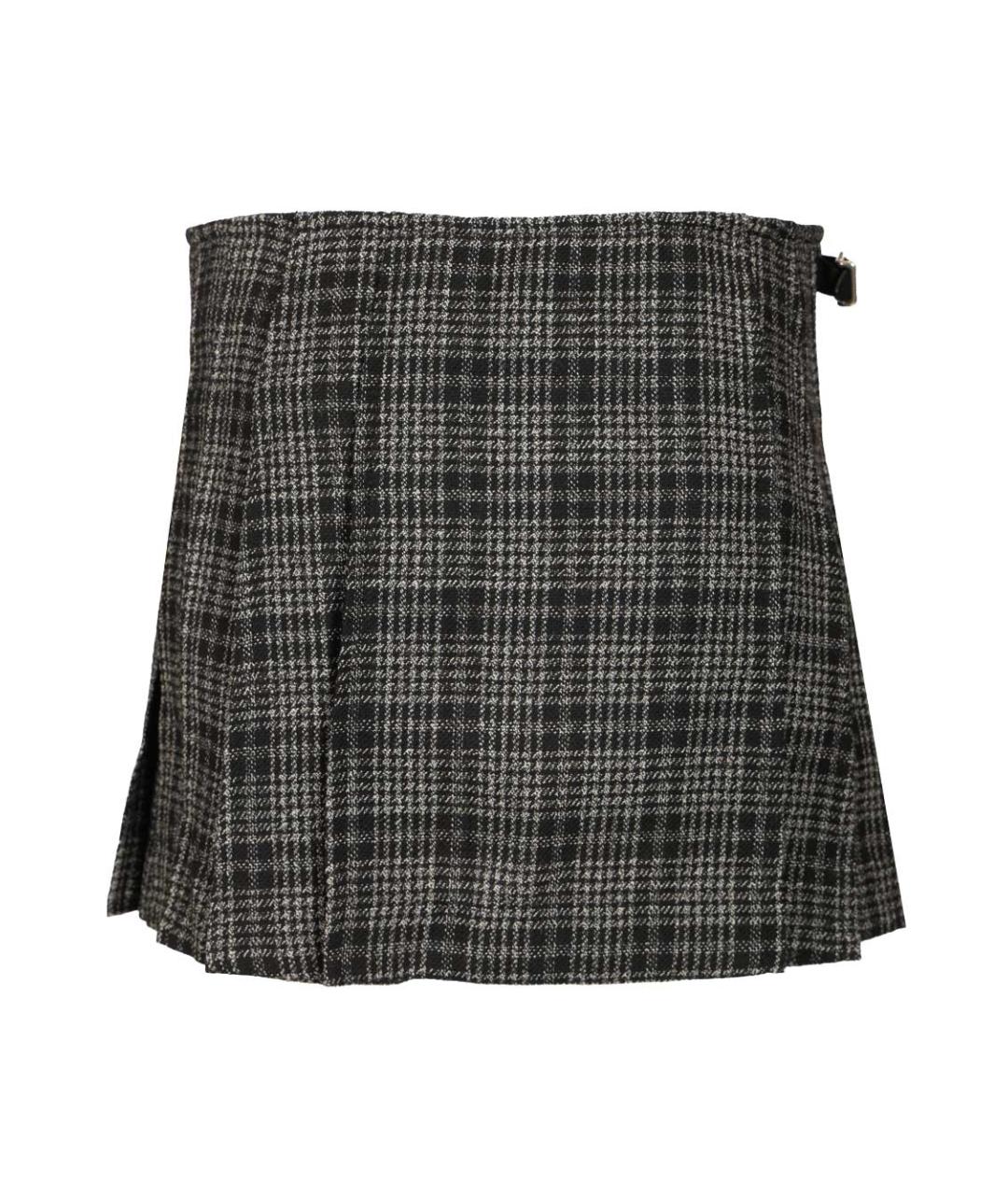 DURAZZI Серая шерстяная юбка мини, фото 3