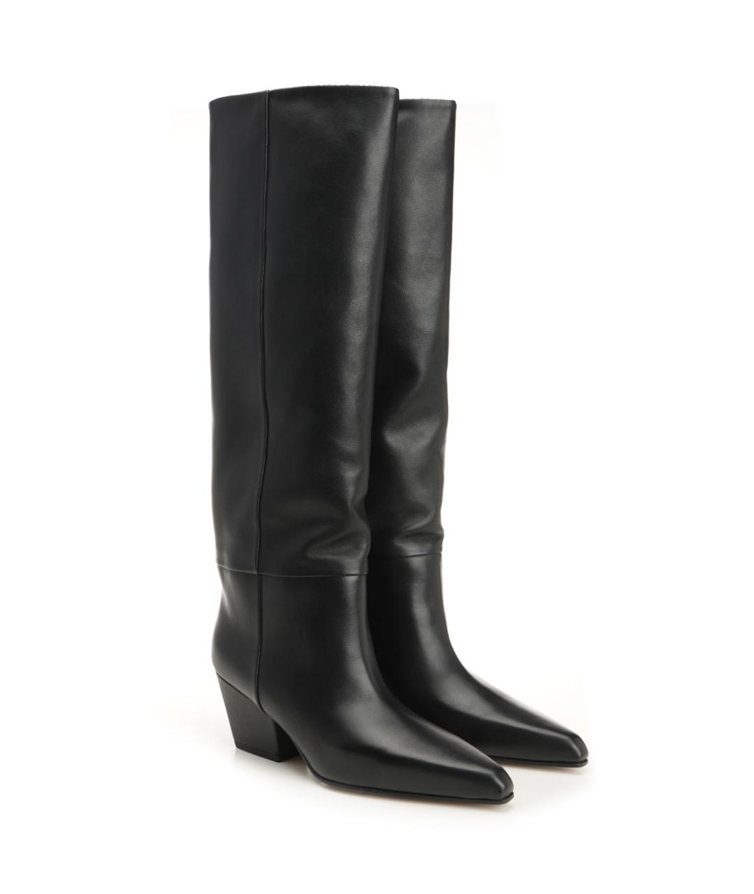 PARIS TEXAS Черные кожаные сапоги, фото 2