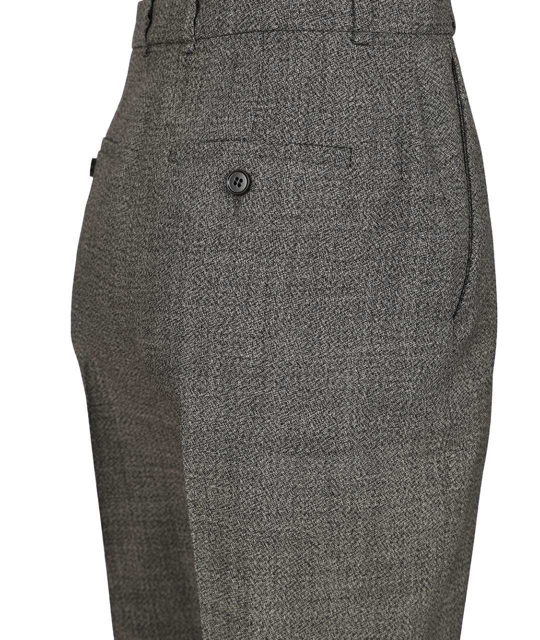 ALEXANDER MCQUEEN Серые шерстяные прямые брюки, фото 5