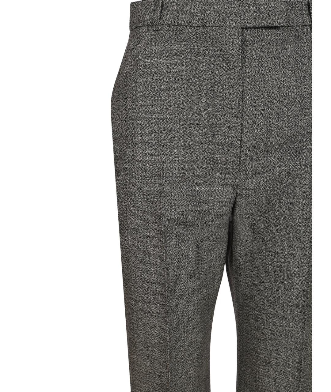 ALEXANDER MCQUEEN Серые шерстяные прямые брюки, фото 4