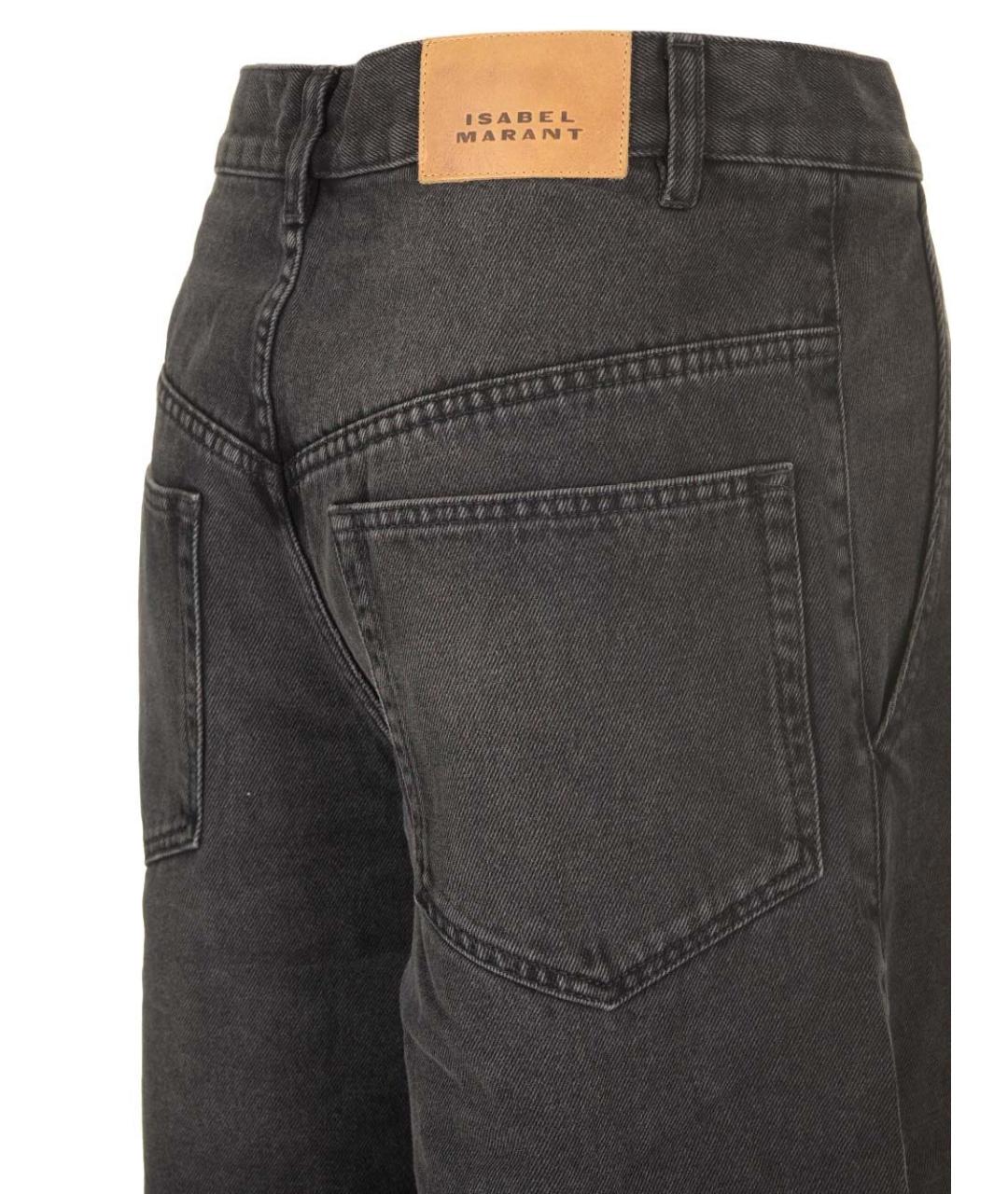 ISABEL MARANT ETOILE Черные хлопковые прямые джинсы, фото 4