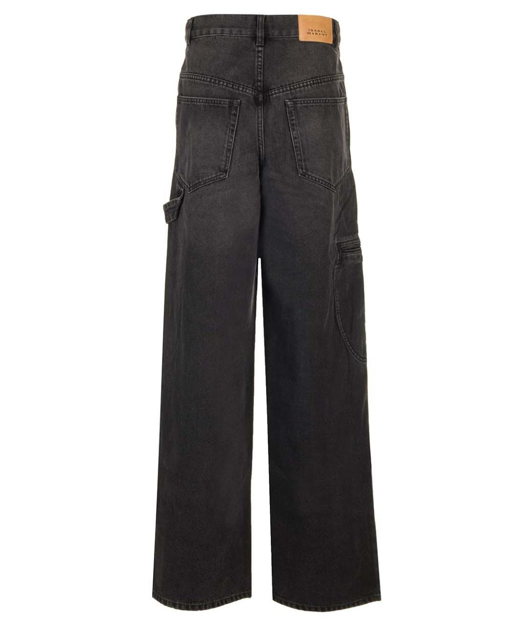 ISABEL MARANT ETOILE Черные хлопковые прямые джинсы, фото 2