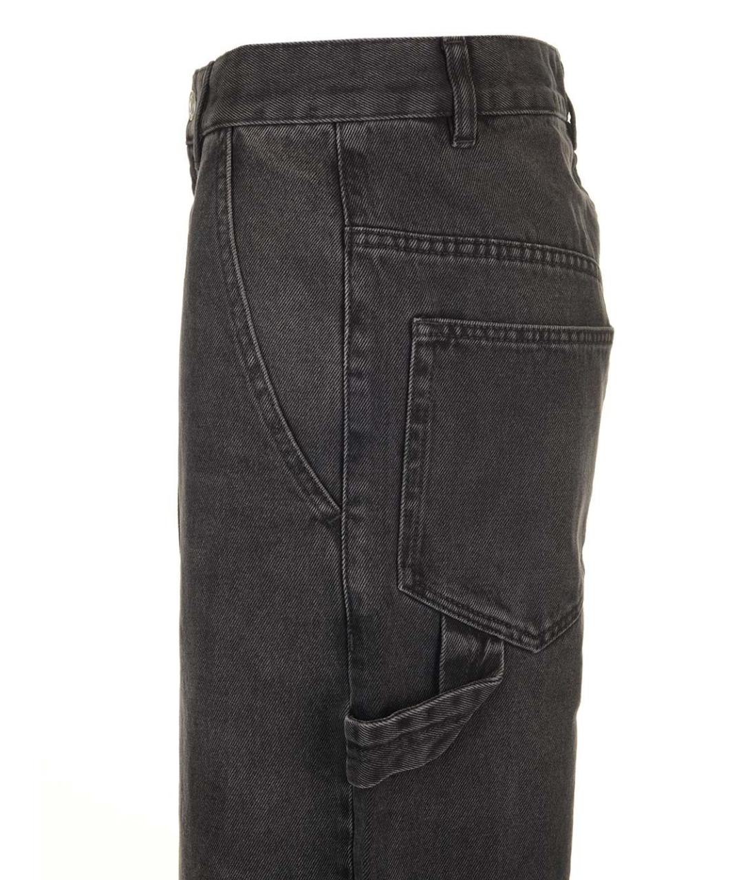 ISABEL MARANT ETOILE Черные хлопковые прямые джинсы, фото 3