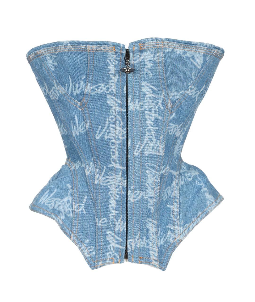 VIVIENNE WESTWOOD Голубой хлопковый корсет, фото 1