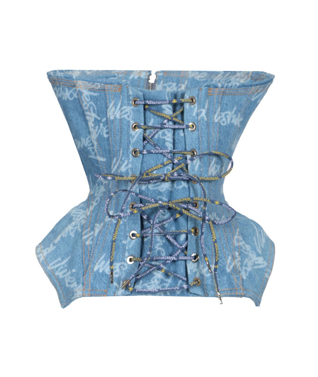 VIVIENNE WESTWOOD Голубой хлопковый корсет, фото 2