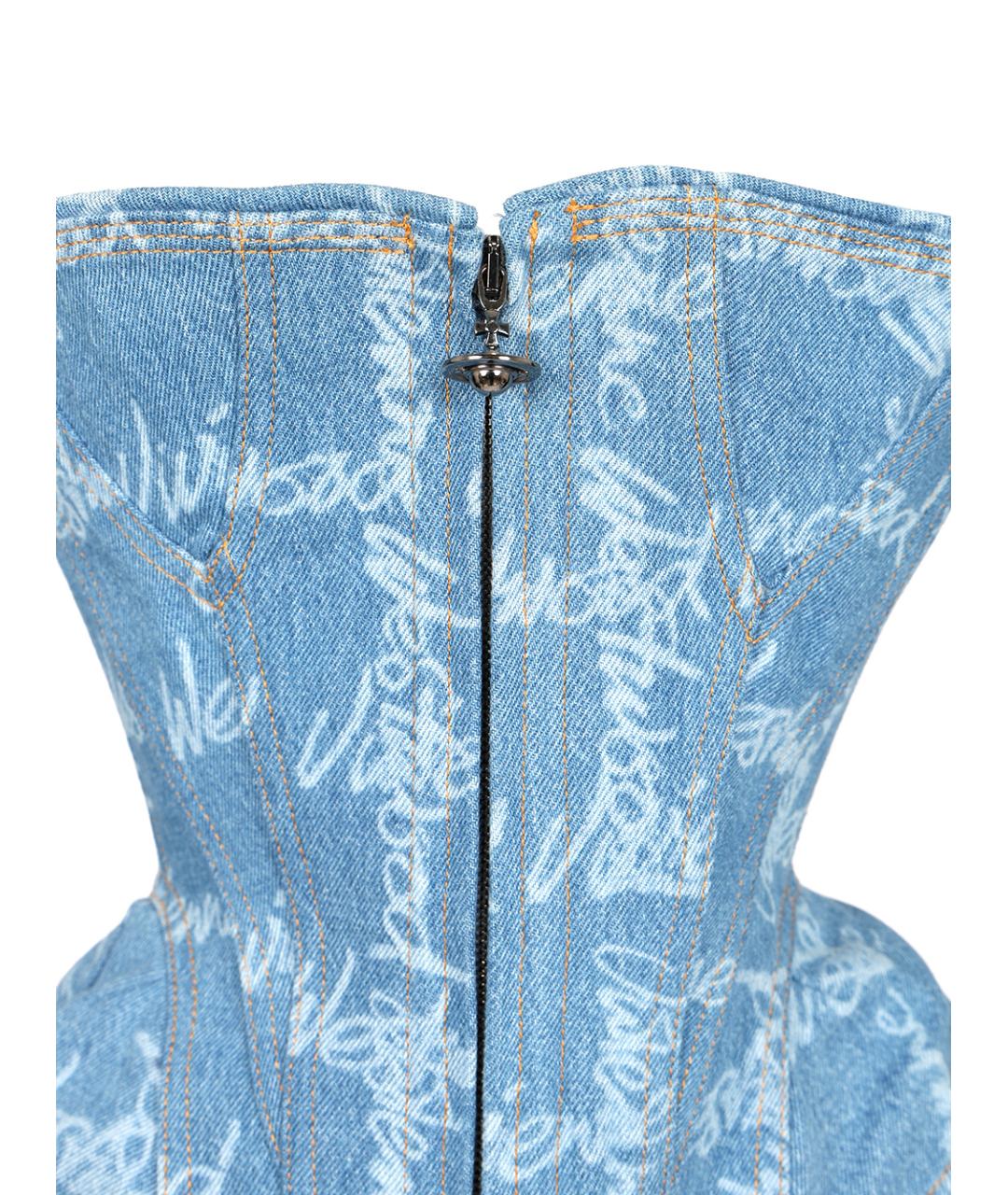 VIVIENNE WESTWOOD Голубой хлопковый корсет, фото 4