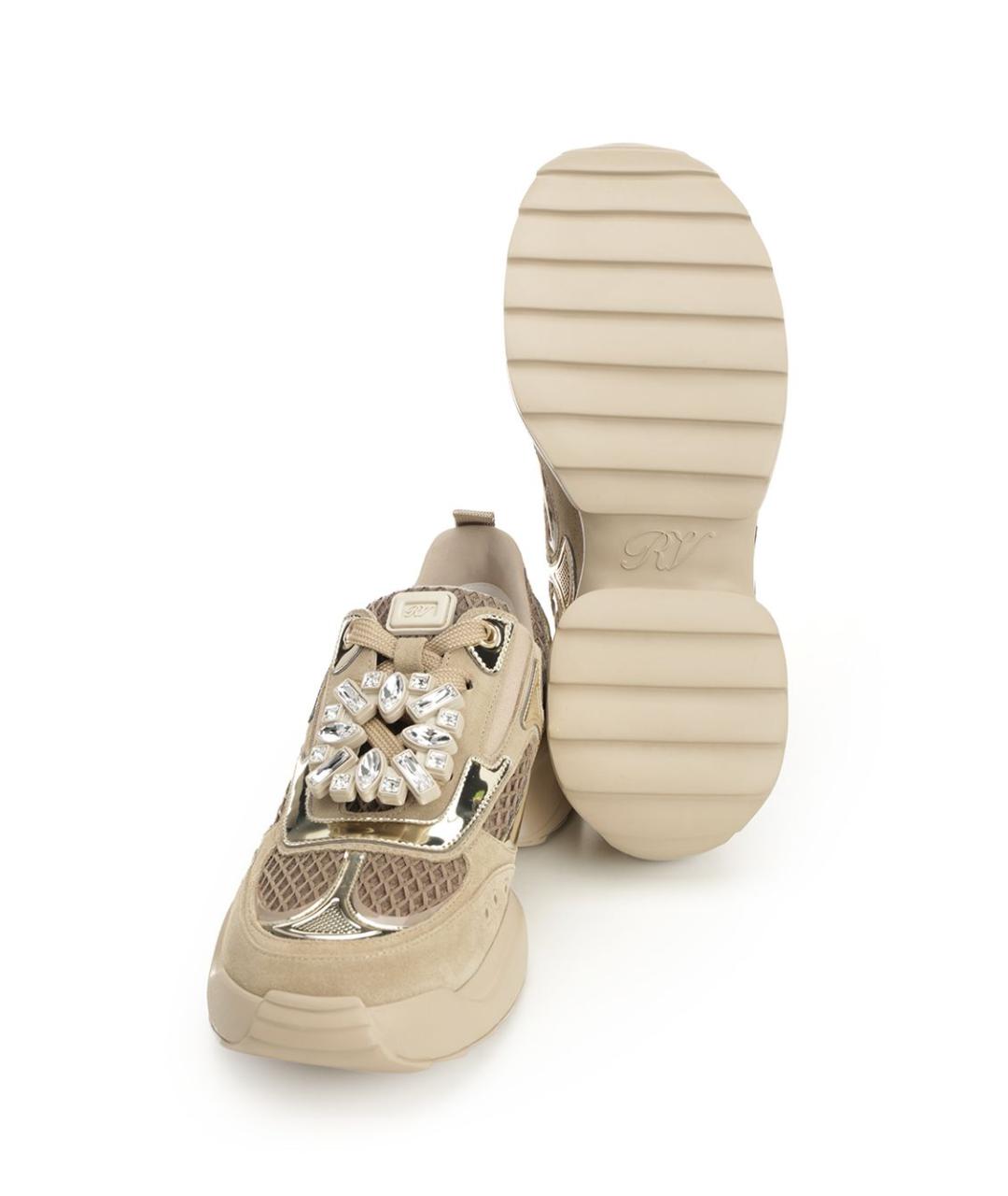 ROGER VIVIER Бежевые текстильные кроссовки, фото 5
