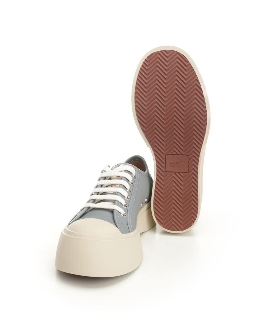 MARNI Голубые кожаные кроссовки, фото 5