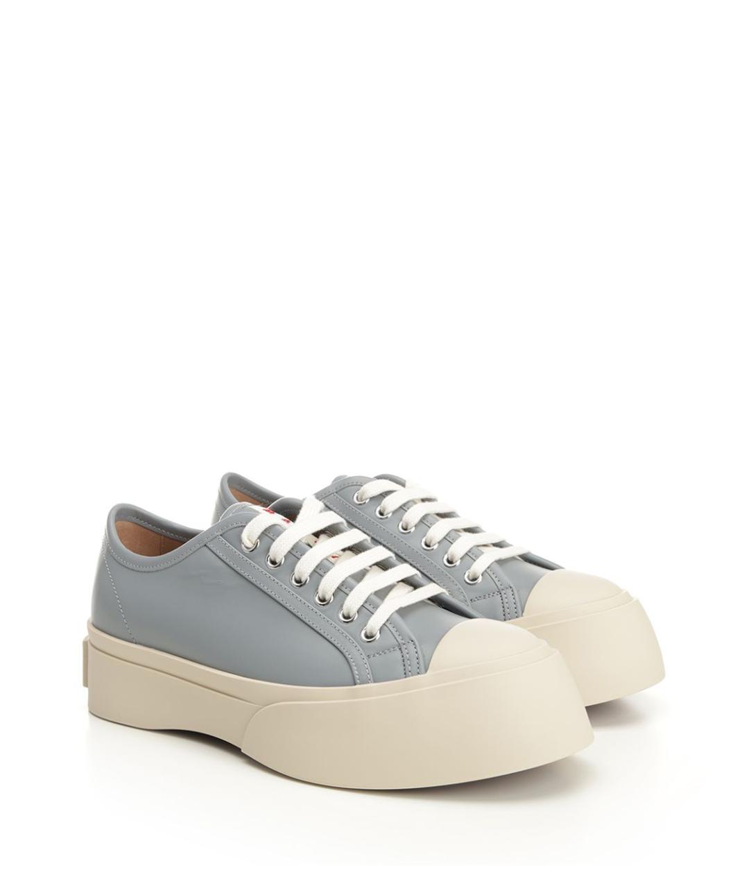 MARNI Голубые кожаные кроссовки, фото 2