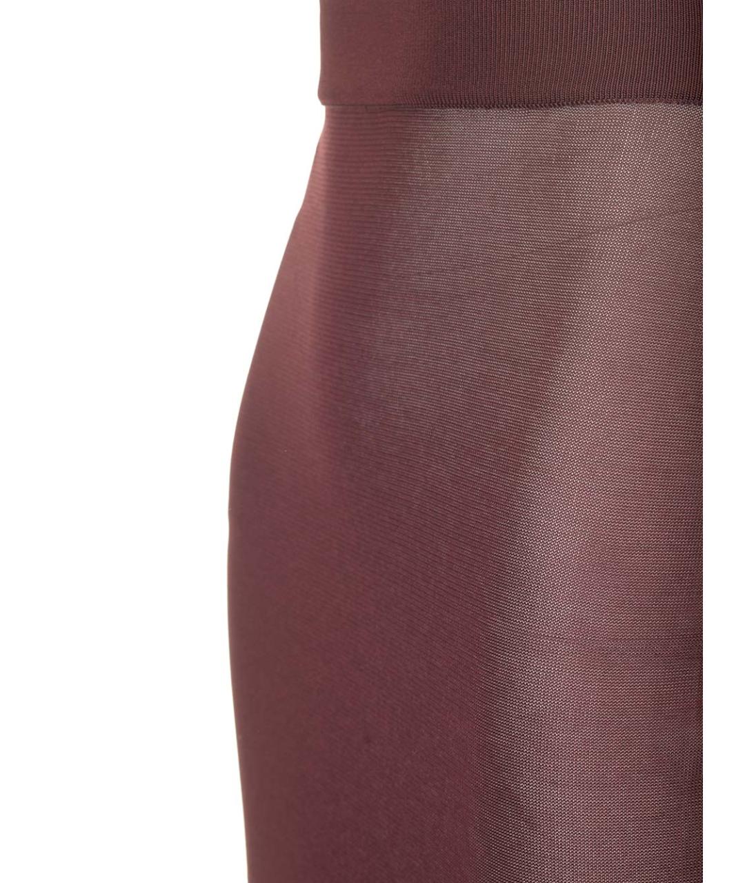 SAINT LAURENT Бордовая вискозная юбка миди, фото 5