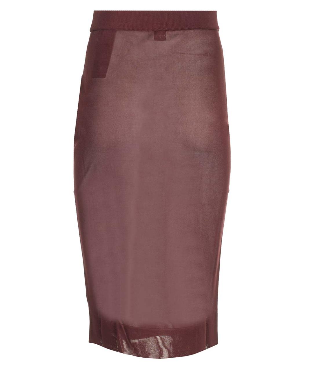 SAINT LAURENT Бордовая вискозная юбка миди, фото 2