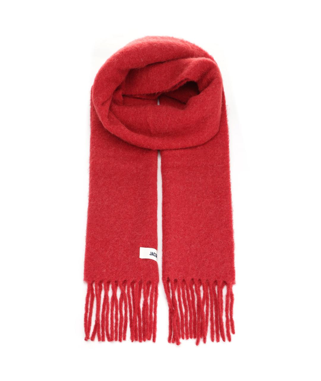 JACQUEMUS Красный шерстяной шарф, фото 1
