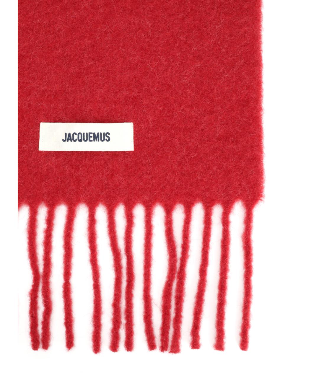 JACQUEMUS Красный шерстяной шарф, фото 2