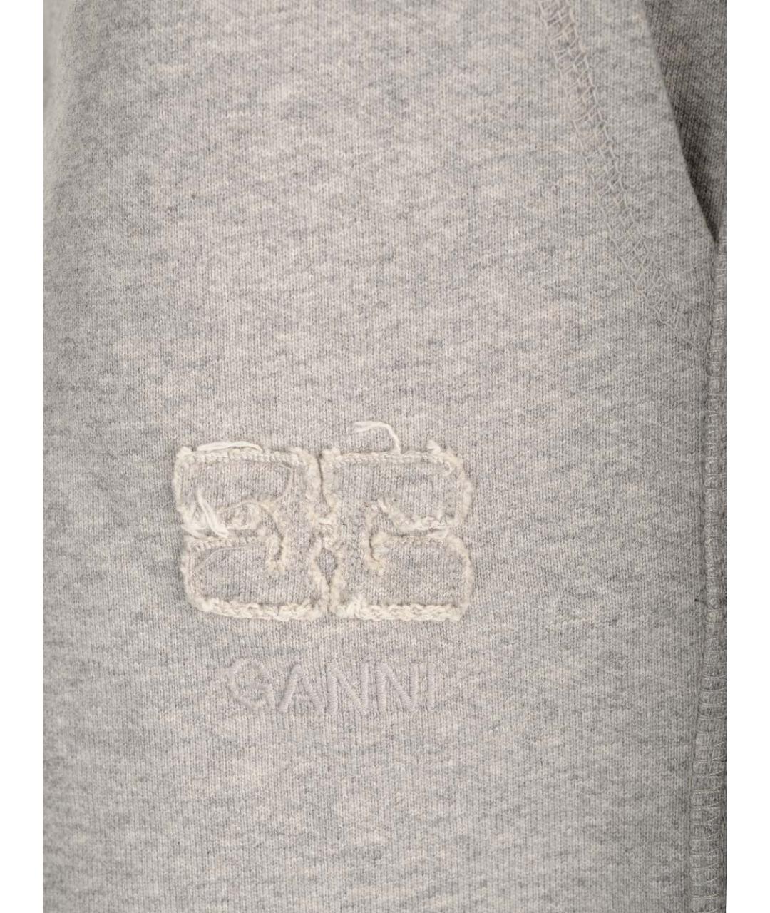 GANNI Серые хлопковые шорты, фото 4