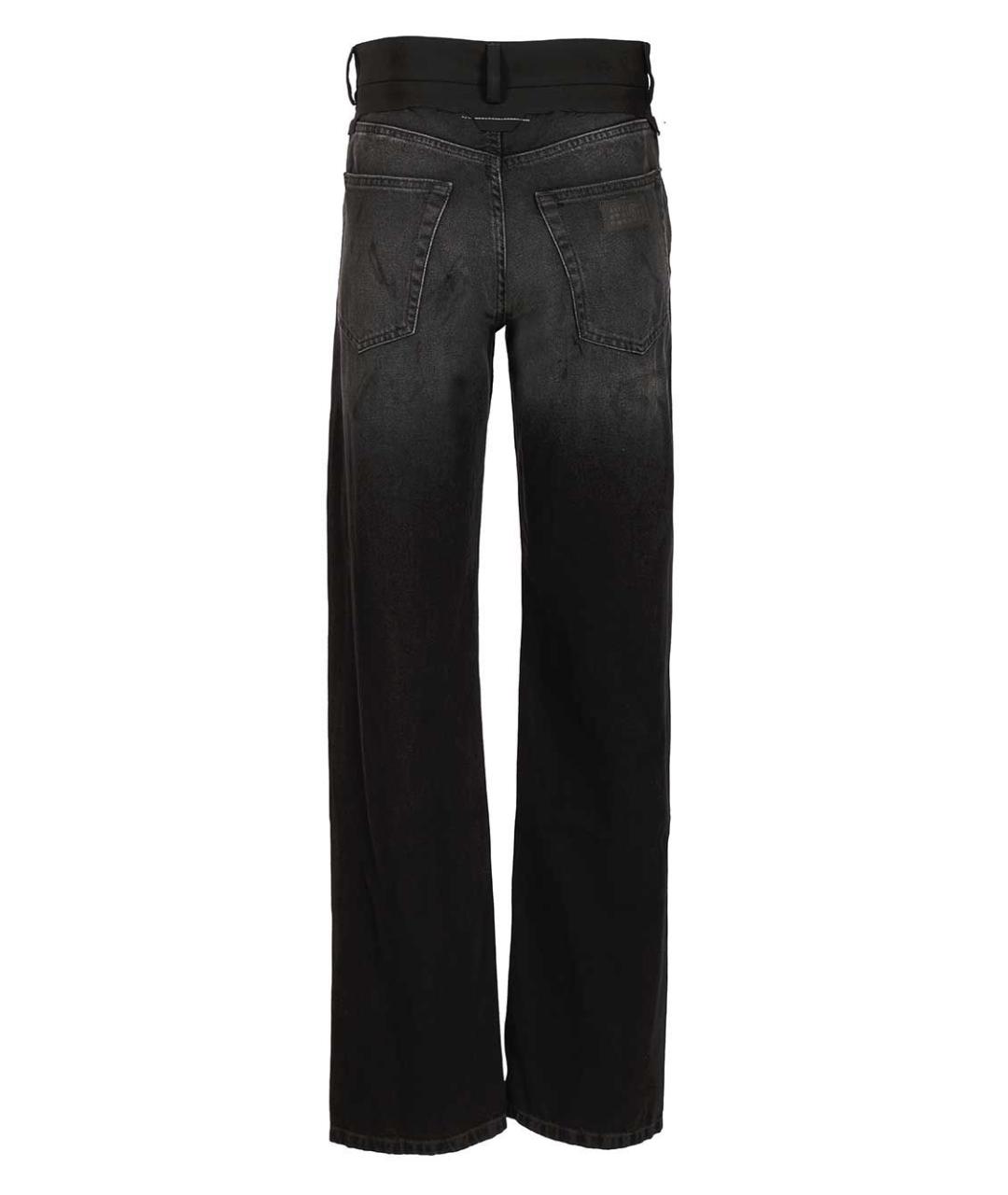 MM6 MAISON MARGIELA Черные хлопковые прямые джинсы, фото 2