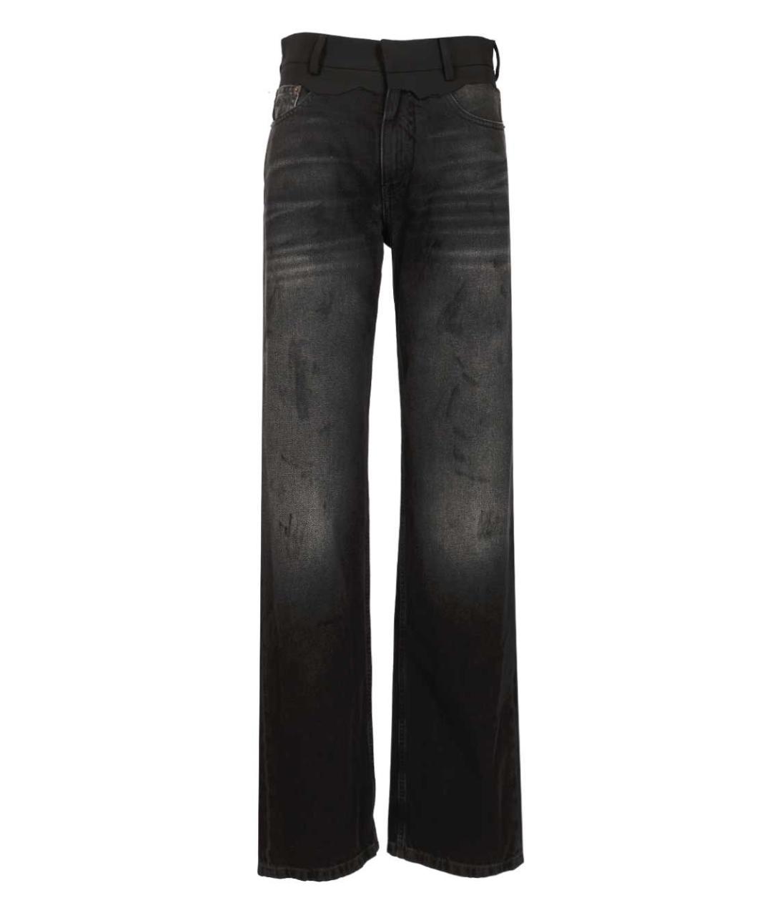 MM6 MAISON MARGIELA Черные хлопковые прямые джинсы, фото 1