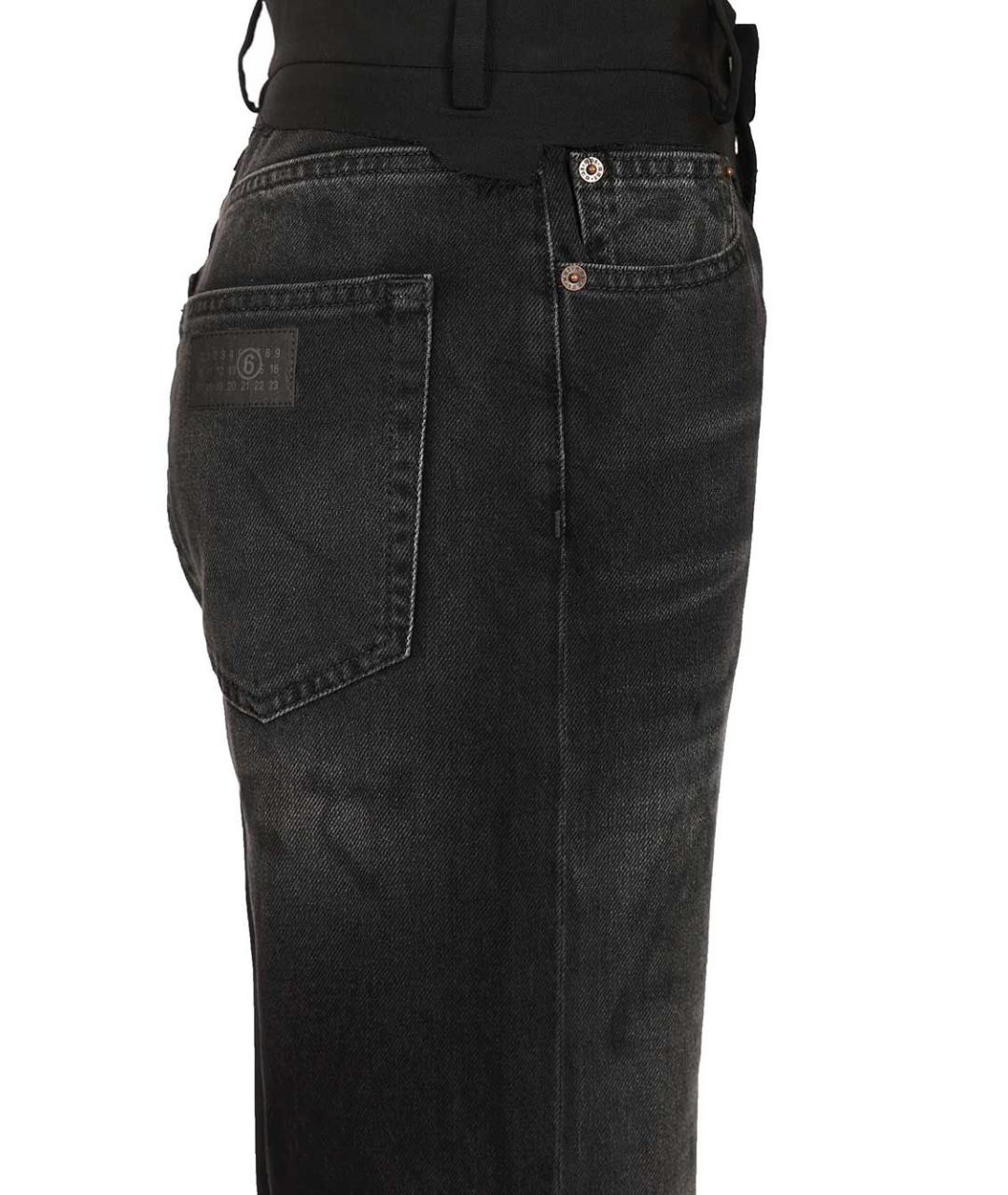 MM6 MAISON MARGIELA Черные хлопковые прямые джинсы, фото 4