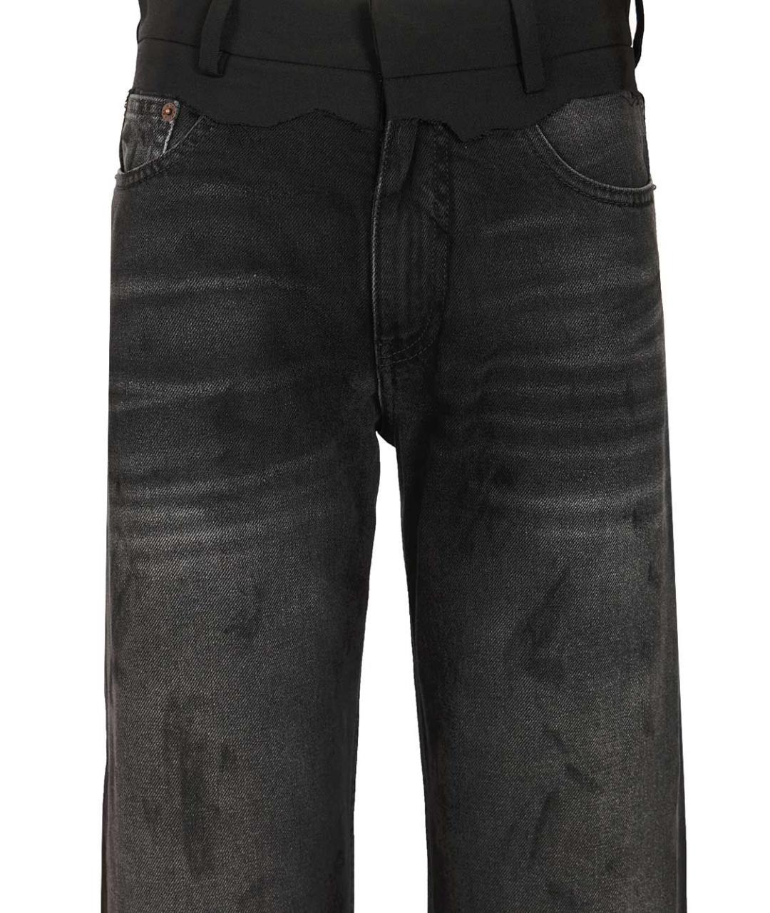 MM6 MAISON MARGIELA Черные хлопковые прямые джинсы, фото 5