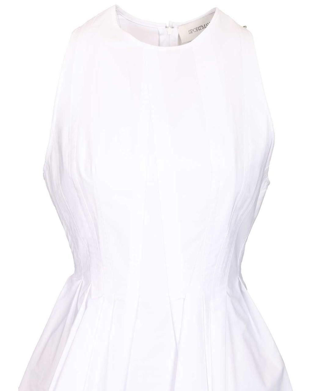 SPORTMAX Белое хлопковое платье, фото 4