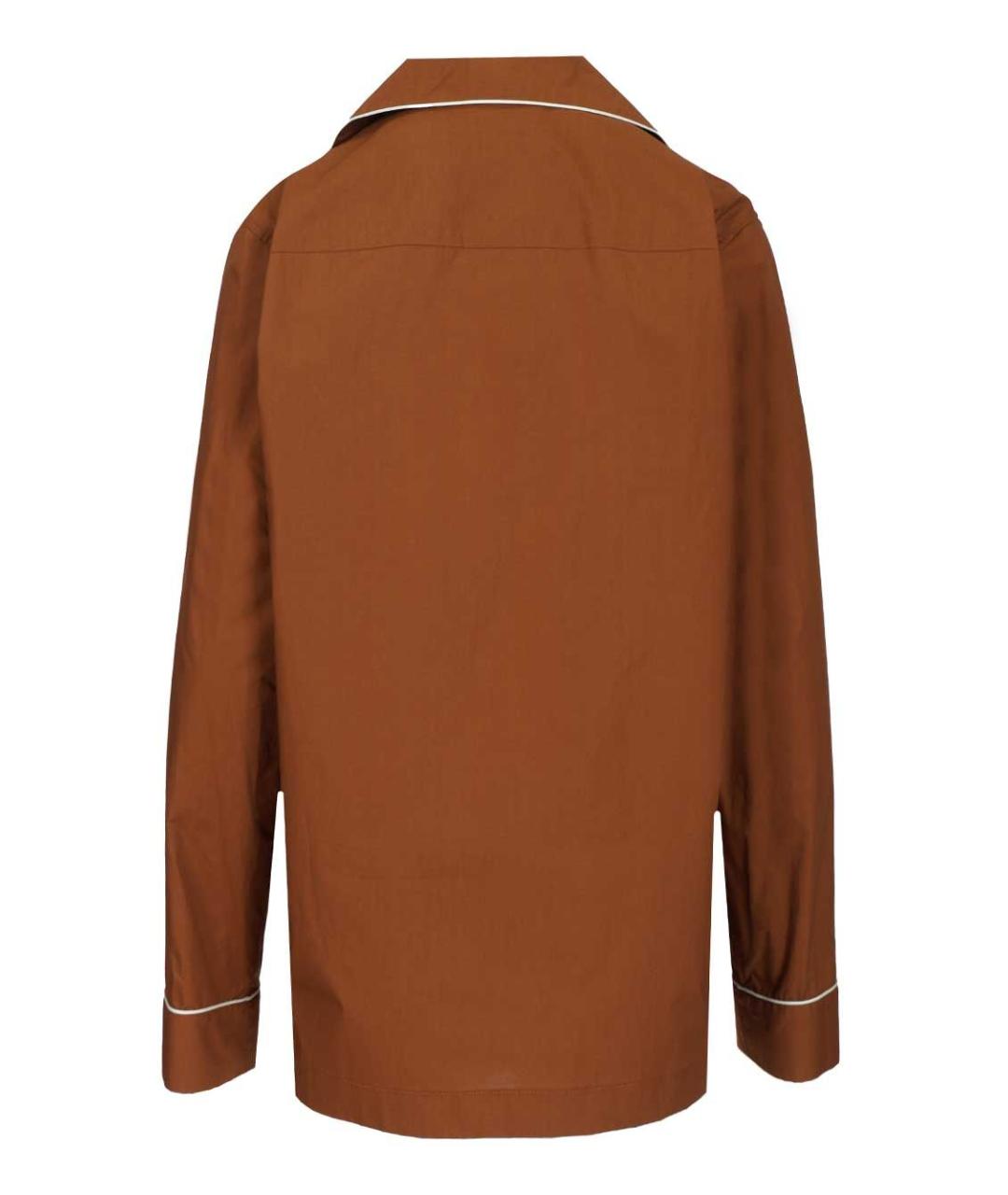 FORTE FORTE Коричневая хлопковая рубашка, фото 2