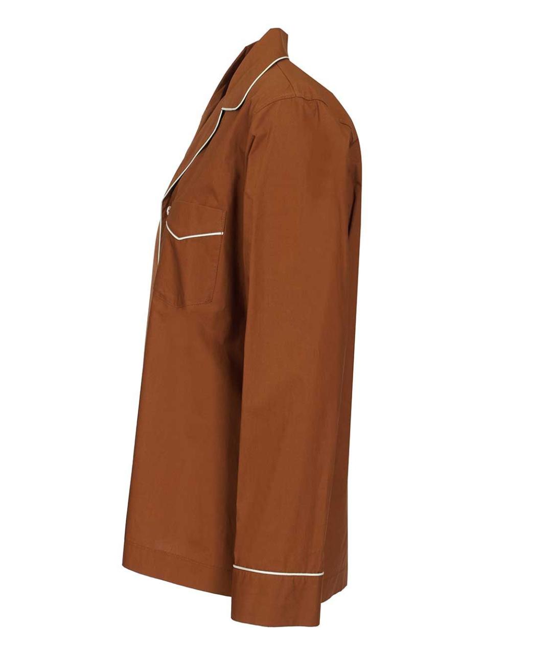 FORTE FORTE Коричневая хлопковая рубашка, фото 3