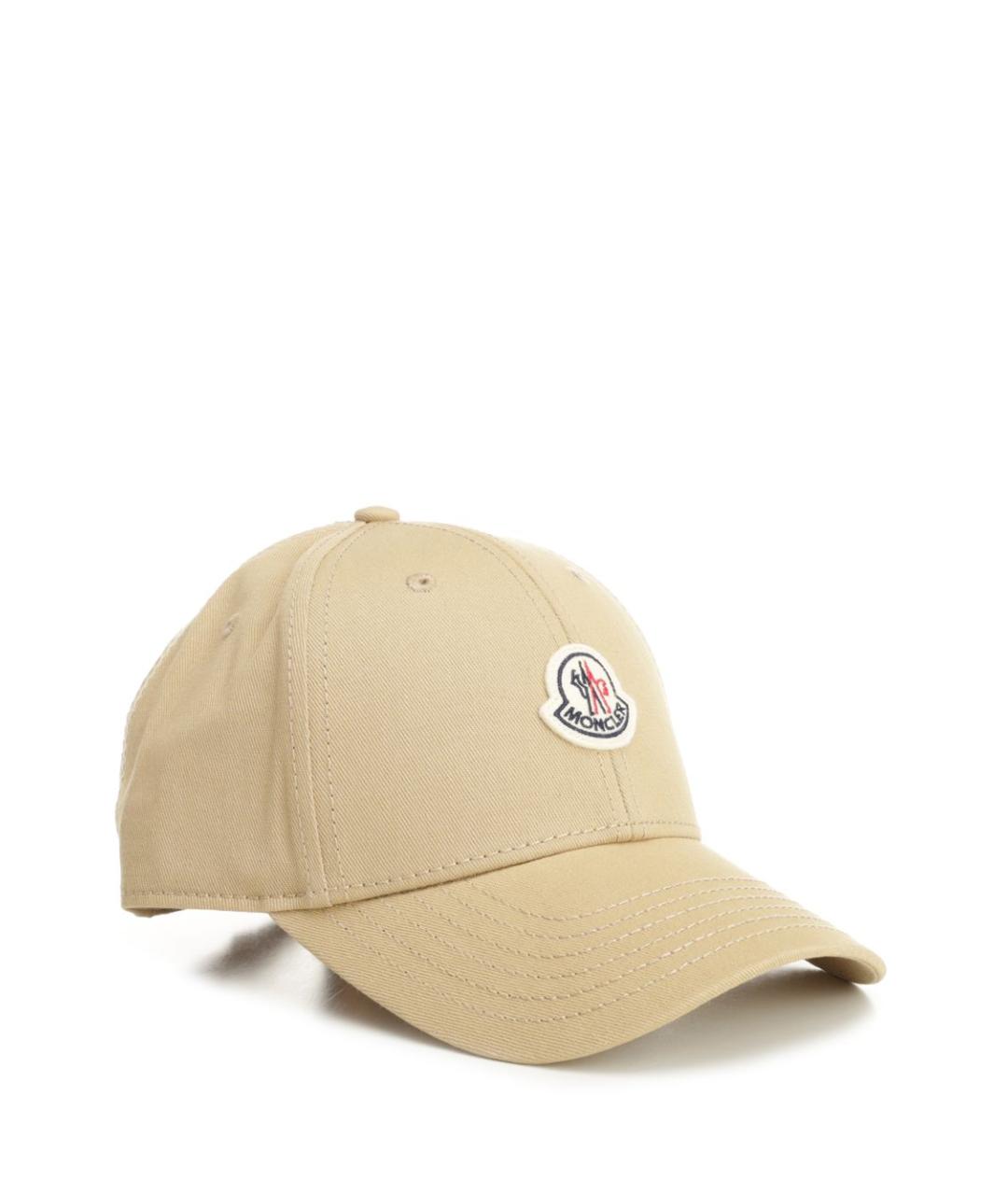 MONCLER Бежевая хлопковая кепка, фото 2