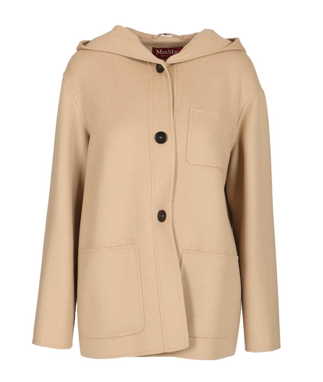 MAX MARA STUDIO Бежевое шерстяное пальто, фото 1