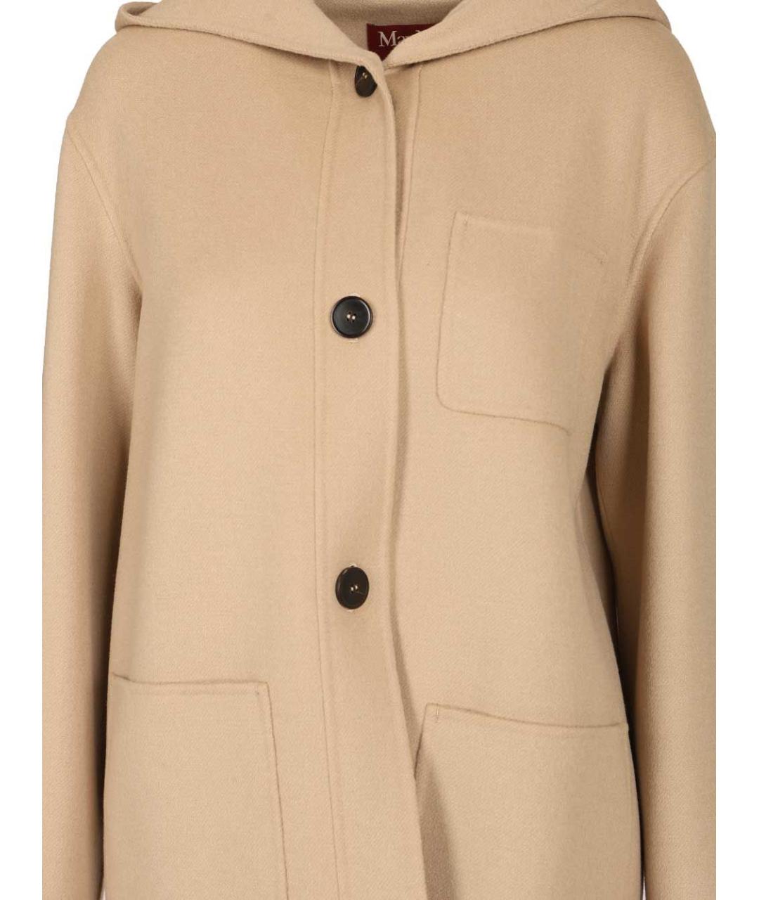 MAX MARA STUDIO Бежевое шерстяное пальто, фото 4