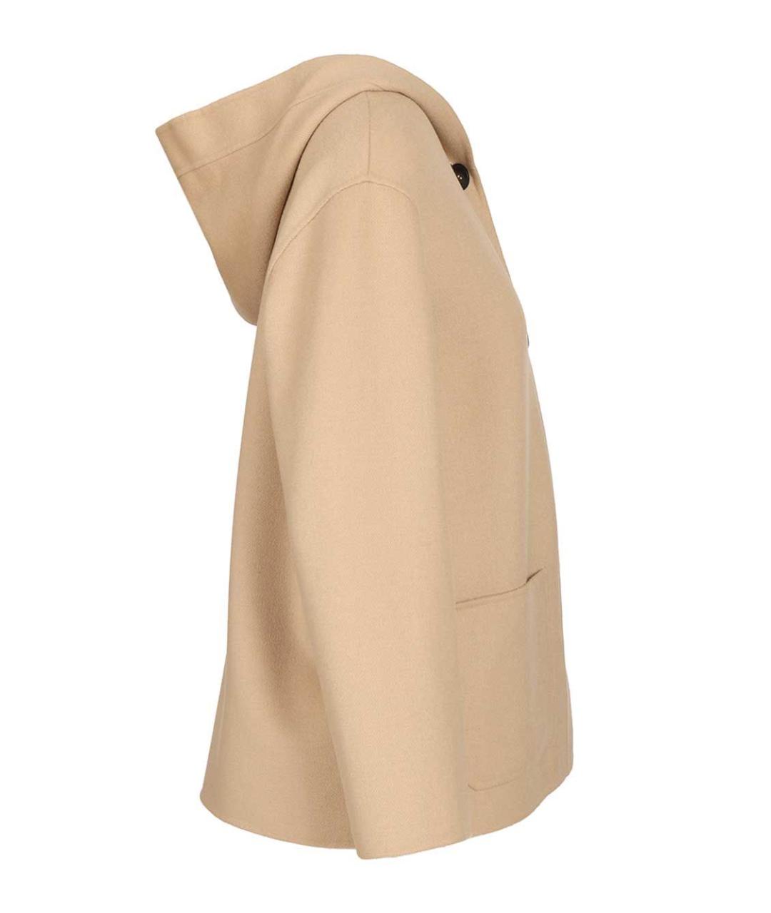 MAX MARA STUDIO Бежевое шерстяное пальто, фото 3